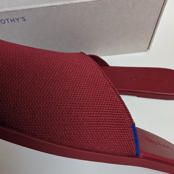 ROTHY'S THE SLIDE SLIP ON SANDALS RED SANGRIA - Picture 7 of 10